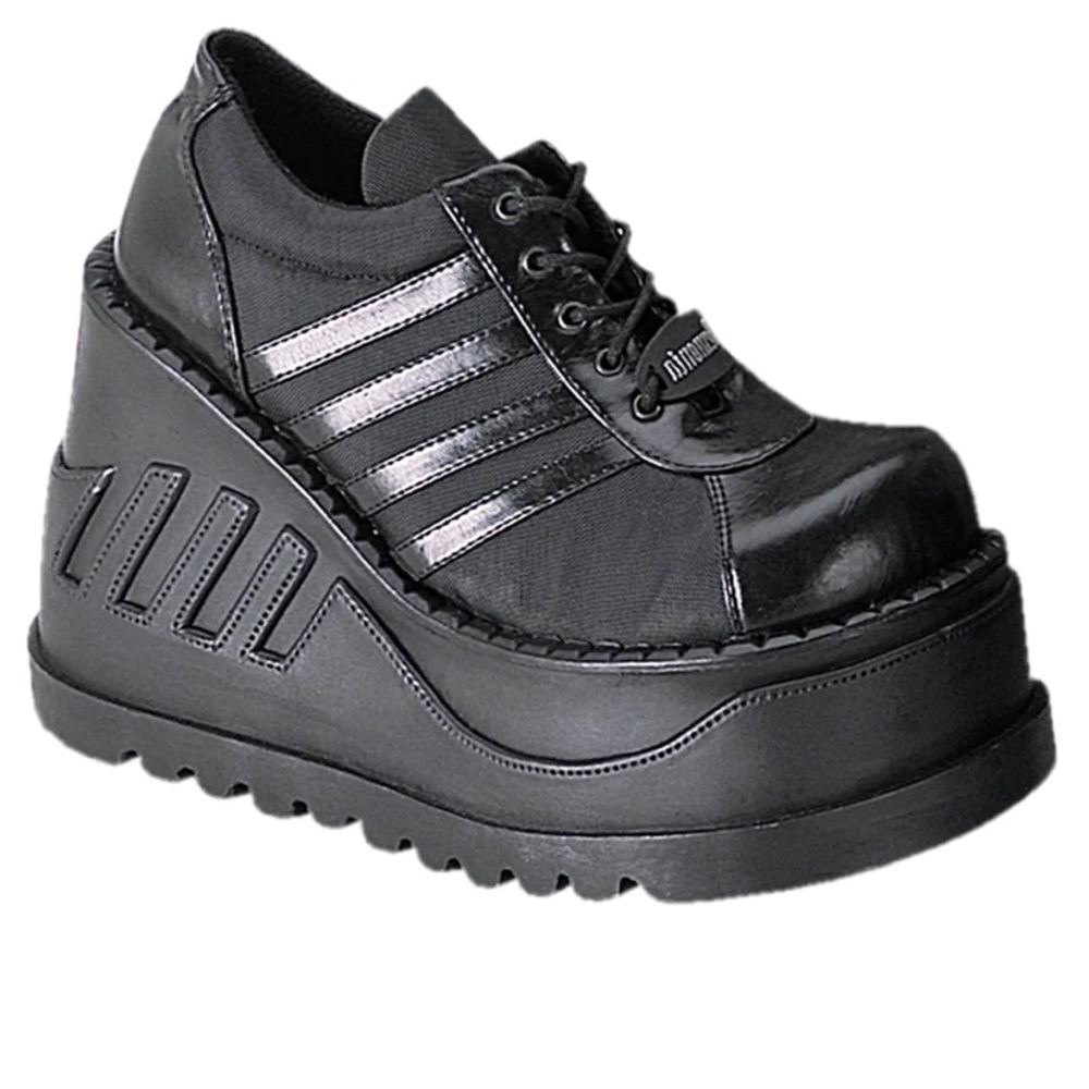 Demonia Stomp- 08 Extreme Platform Black Tennis Shoes